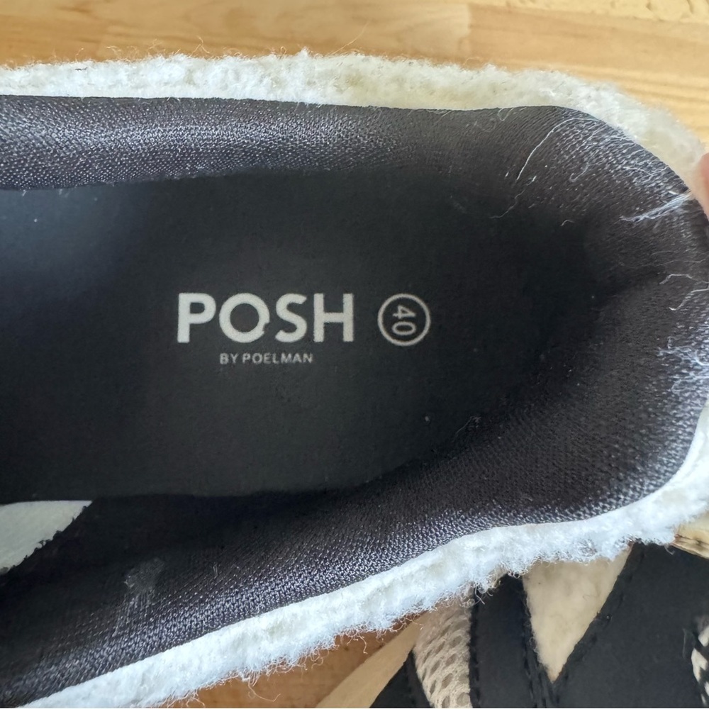 POSH By Poelman Womens US Size 9 EU 40 Faux Fur Sherpa Metallic Sneakers - Picture 5 of 9